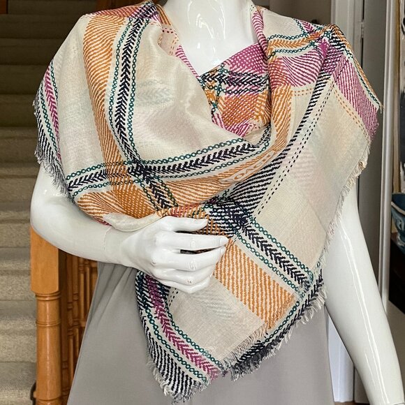 Coach Scarf with Plaid pattern - wool/silk blend - Authentic - Picture 5 of 10